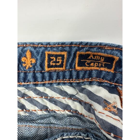 Rock Revival Amy Capri Jeans Sz 25 Medium Wash Stretch Denim Cropped 28” Inseam - Picture 4 of 8